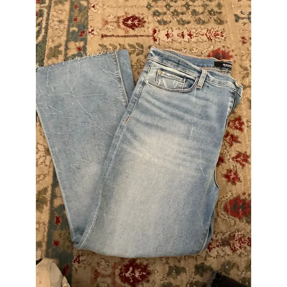 Hudson Los Angeles Women's Blue High Rise Barbara Bootcut Jeans Size 32 - Picture 7 of 8